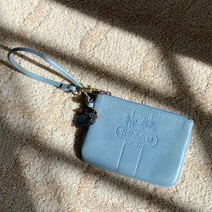 Coach wristlet light blue